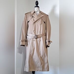 Stafford Khaki Double-Breasted Trench Coat with Belt